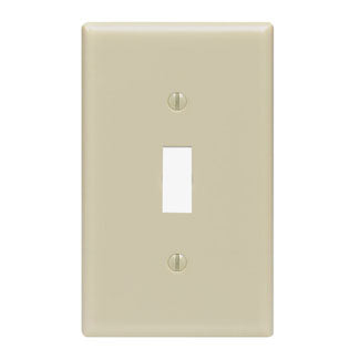 Leviton 1-Gang Toggle Device Switch Wall Plate Standard Size Thermoset Device Mount Ivory (86001)