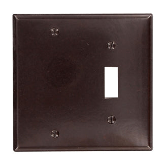 Leviton 2-Gang 1-Toggle 1-Blank Device Combination Wall Plate Standard Size Thermoset Box Mount Brown (85006)