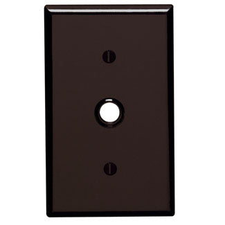 Leviton 1-Gang .406 Inch Hole Device Telephone/Cable Wall Plate Standard Size Thermoset Strap Mount Brown (85018)