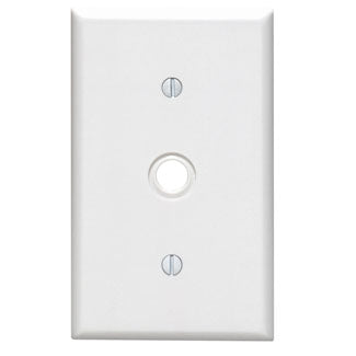 Leviton 1-Gang .406 Inch Hole Device Telephone/Cable Wall Plate Standard Size Thermoset Strap Mount White (88018)