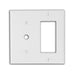Leviton 2-Gang 1-Decora 1-Telephone/Cable .406 Device Combination Wall Plate/Faceplate Standard Size Thermoset Strap Mount Ivory (80479-I)