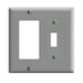 Leviton 2-Gang 1-Toggle 1-Decora/GFCI Device Combination Wall Plate Standard Size Thermoset Device Mount Gray (80405-GY)