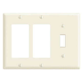 Leviton 3-Gang 1-Toggle 2-Decora/GFCI Device Combination Wall Plate/Faceplate Standard Size Thermoset Device Mount Brown (80431)