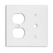 Leviton 2-Gang 1-Duplex 1-Telephone/Cable .406 Device Combination Wall Plate Standard Size Thermoset Strap Mount Ivory (86078)