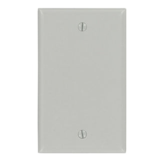 Leviton 1-Gang No Device Blank Wall Plate Standard Size Thermoset Box Mount Gray (87014)