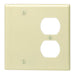 Leviton 2-Gang 1-Duplex 1-Blank Device Combination Wall Plate Standard Size Thermoset Box Mount Ivory (86008)