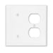 Leviton 2-Gang 1-Duplex 1-Blank Device Combination Wall Plate Standard Size Painted Metal Strap Mount White (88087)