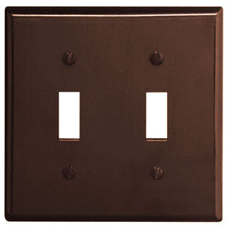 Leviton 2-Gang Toggle Device Switch Wall Plate Standard Size Thermoset Device Mount Brown (85009)