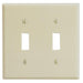 Leviton 2-Gang Toggle Device Switch Wall Plate Standard Size Thermoset Device Mount Ivory (86009)