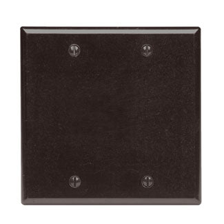 Leviton 2-Gang No Device Blank Wall Plate Standard Size Thermoset Box Mount Brown (85025)