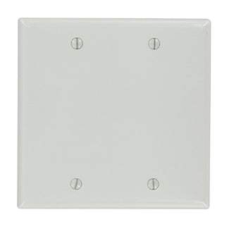 Leviton 2-Gang No Device Blank Wall Plate Standard Size Thermoset Box Mount Gray (87025)