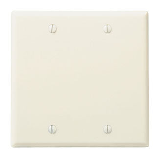 Leviton 2-Gang No Device Blank Wall Plate Standard Size Thermoset Box Mount Light Almond (78025)