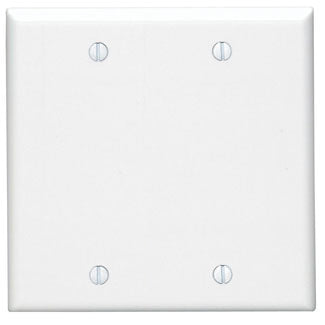 Leviton 2-Gang No Device Blank Wall Plate Standard Size Thermoset Box Mount White (88025)