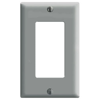 Leviton 1-Gang Decora/GFCI Device Decora Wall Plate/Faceplate Standard Size Thermoset Device Mount Gray (80401-GY)