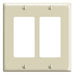 Leviton 2-Gang Decora/GFCI Device Decora Wall Plate/Faceplate Standard Size Thermoset Device Mount Ivory (80409-I)