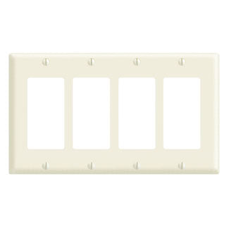 Leviton 4-Gang Decora/GFCI Device Decora Wall Plate/Faceplate Standard Size Thermoset Device Mount Black (80412-E)