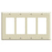 Leviton 4-Gang Decora/GFCI Device Decora Wall Plate/Faceplate Standard Size Thermoset Device Mount Ivory (80412-I)
