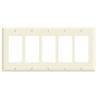 Leviton 5-Gang Decora/GFCI Device Decora Wall Plate/Faceplate Standard Size Thermoset Device Mount Brown (80423)