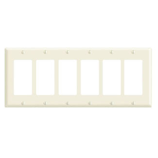 Leviton 6-Gang Decora/GFCI Device Decora Wall Plate/Faceplate Standard Size Thermoset Device Mount Brown (80436)