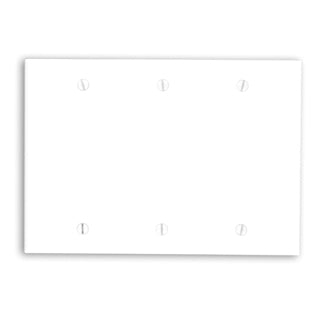 Leviton 3-Gang No Device Blank Wall Plate Standard Size Thermoset Box Mount White (88033)