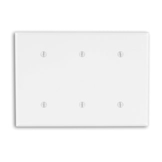 Leviton 3-Gang No Device Blank Wall Plate Standard Size Thermoset Strap Mount White (88035)
