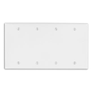 Leviton 4-Gang No Device Blank Wall Plate Standard Size Thermoset Box Mount Ivory (86064)