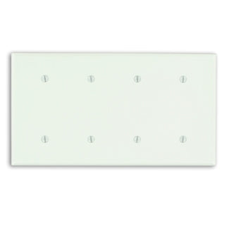 Leviton 4-Gang No Device Blank Wall Plate Standard Size Thermoset Strap Mount Ivory (86057)
