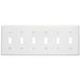 Leviton 6-Gang Toggle Device Switch Wall Plate Standard Size Thermoset Device Mount White (88036)