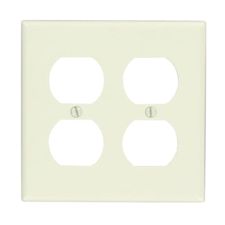 Leviton 2-Gang Duplex Device Receptacle Wall Plate Standard Size Thermoset Device Mount Light Almond (78016)