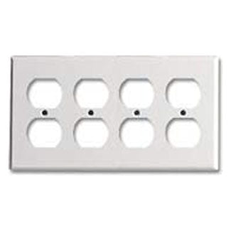 Leviton 4-Gang Duplex Device Receptacle Wall Plate Standard Size Thermoset Device Mount Brown (85041)