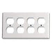 Leviton 4-Gang Duplex Device Receptacle Wall Plate Standard Size Thermoset Device Mount White (88041)