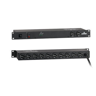 Leviton 120V 15 Amp Surge Protected 19 Inch Rack Mount With Switch And 5-15P Plug Data Sensitive 1440 Joules 330V Impulse Clamping (5500-190)
