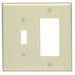 Leviton 2-Gang 1-Toggle 1-Decora/GFCI Device Combination Wall Plate Midway Size Thermoset Device Mount Ivory (80605-I)