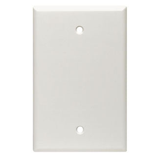 Leviton 1-Gang No Device Blank Wall Plate Midway Size Thermoset Box Mount White (80514-W)