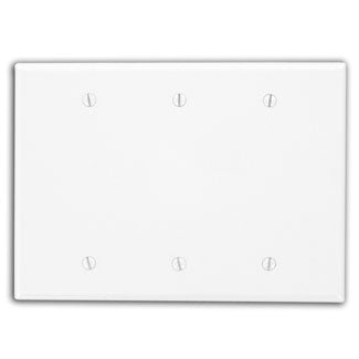 Leviton 3-Gang Midsize Blank Box Mount Wall Plate White (80533-W)