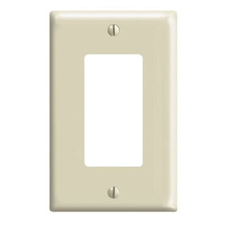 Leviton 1-Gang Decora/GFCI Device Decora Wall Plate/Faceplate Midway Size Thermoset Device Mount Ivory (80601-I)