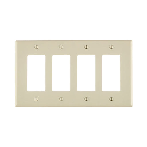 Leviton 4-Gang Decora/GFCI Device Decora Wall Plate/Faceplate Midway Size Thermoset Device Mount Brown (80612)