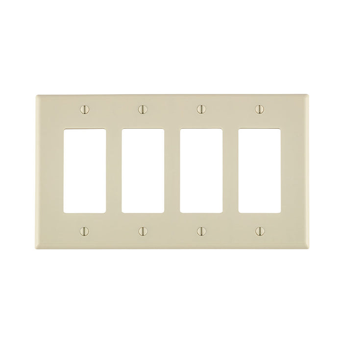 Leviton 4-Gang Decora/GFCI Device Decora Wall Plate/Faceplate Midway Size Thermoset Device Mount Brown (80612)