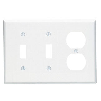 Leviton Brown 2 Gang Plastic Duplex/Toggle Wall Plate 1