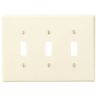 Leviton 3-Gang Toggle Device Switch Wall Plate Midway Size Thermoset Device Mount Ivory (80511-I)