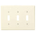 Leviton 3-Gang Toggle Device Switch Wall Plate Midway Size Thermoset Device Mount Ivory (80511-I)