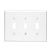 Leviton 3-Gang Toggle Device Switch Wall Plate Midway Size Thermoset Device Mount White (80511-W)