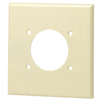 Leviton 2-Gang Flush Mount 2.15 Inch Diameter Device Receptacle Wall Plate Standard Size Thermoset Device Mount Ivory (80526-I)