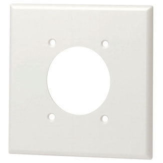 Leviton 2-Gang Flush Mount 2.15 Inch Diameter Device Receptacle Wall Plate Standard Size Thermoset Device Mount White (80526-W)
