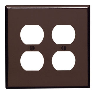 Leviton 2-Gang Duplex Device Receptacle Wall Plate Midway Size Thermoset Device Mount Brown (80516)