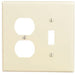 Leviton 2-Gang 1-Toggle 1-Duplex Device Combination Wall Plate/Faceplate Midway Size Thermoset Device Mount Ivory (80505-I)