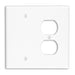 Leviton 2-Gang 1-Duplex 1-Blank Device Combination Wall Plate/Faceplate Midway Size Thermoset Box Mount Ivory (80508-I)
