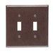 Leviton 2-Gang Toggle Device Switch Wall Plate Midway Size Thermoset Device Mount Brown (80509)