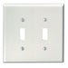 Leviton 2-Gang Toggle Device Switch Wall Plate Midway Size Thermoset Device Mount Light Almond (80509-T)