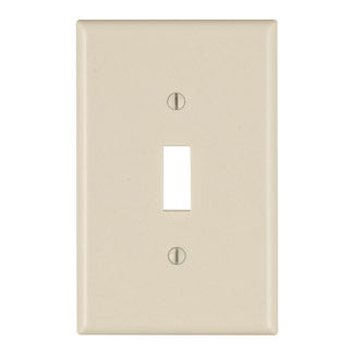 Leviton 1-Gang Toggle Device Switch Wall Plate Midway Size Thermoset Device Mount Light Almond (80501-T)